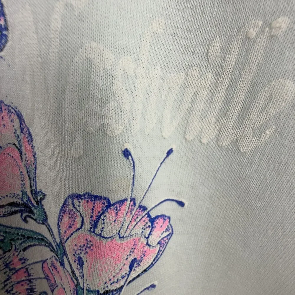 80s/90s Vintage Graphic Cat T-Shirt Pastel Kawaii Kitten | Made in USA - Picture 13 of 14